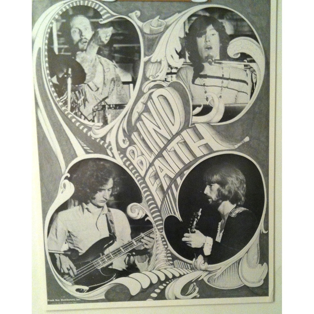 Blind Faith Vintage Black And White 1969 Eric Clapton Winwood Baker Grech Poster